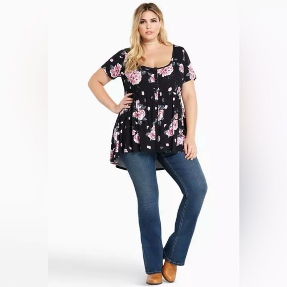 Torrid Dark Medium Wash Super Stretch Luxe Slim Boot Size 22 Extra Short - Picture 2 of 10